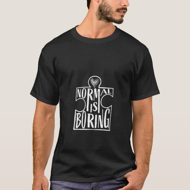 Camiseta Mulheres Normal É Chato Fofo Quebra-Cabeça Coração (Frente)