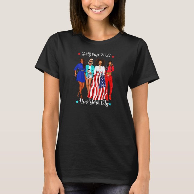 Camiseta Mulheres Nova Iorque Meninas Viagem 2021 Mulheres  (Frente)