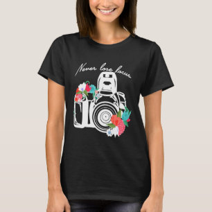 Camiseta Mulheres Nunca Focam perder Focando Fotógrafo Pres