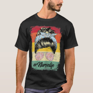 Camiseta Mulheres Nurselife Vintage Mensagem Enfermeira De