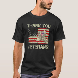 Camiseta Mulheres Obrigado Veteranos Combatem Botas Veteran