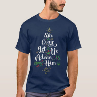 Camiseta Mulheres Oh Venha Vamos AdoráLo Jesus Família Chri