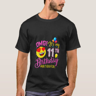 Camiseta Mulheres Omg É minha 11 de aniversário de 11 anos