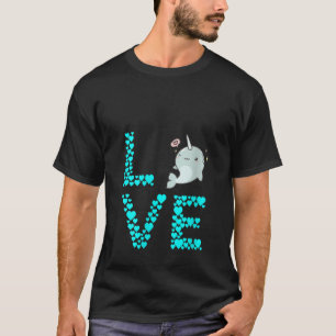 Camiseta Mulheres Orca Narwhale Amor Oceano Peixes Mamífer