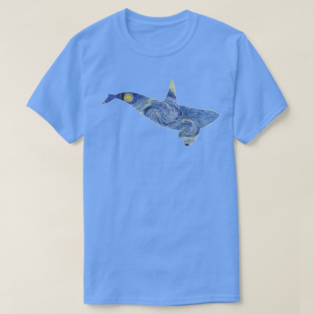 Camiseta Mulheres Orca Van Gogh Starry Night Art Van Gogh P (Frente do Design)