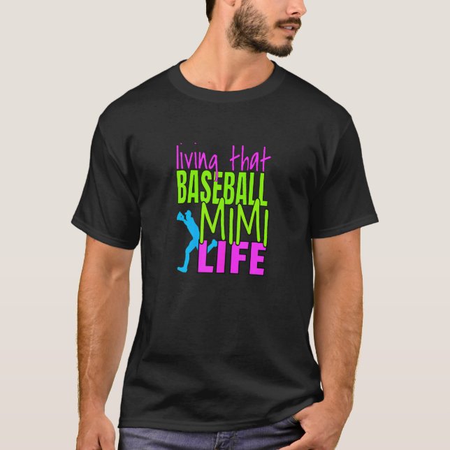 Camiseta Mulheres Orgulhadas Baseball Mimi Vovó Esportes (Frente)
