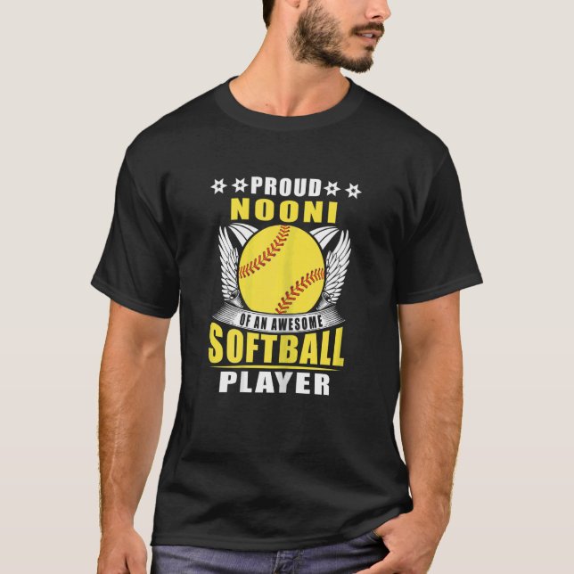 Camiseta Mulheres Orgulham Nooni De Um Jogador De Softball  (Frente)