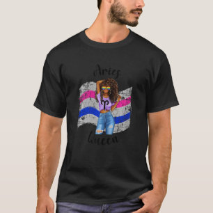 Camiseta Mulheres Orgulho Androgenoso Aries Rainha Zodiac O