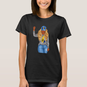 Camiseta Mulheres Orgulhosas Bandeira Barbados Mapa Barbado