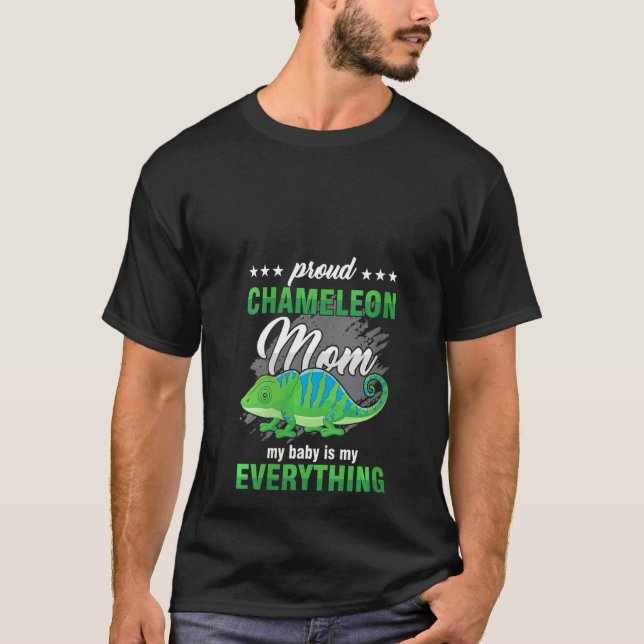 Camiseta Mulheres Orgulhosas Chameleon Mãe Mãe Mãe Mãe Bebê (Frente)