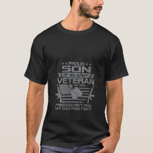 Camiseta Mulheres Orgulhosas Filho De Um Veterano Do Exérci
