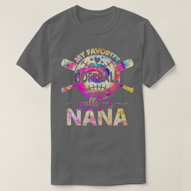 Camiseta Mulheres Orgulhosas Nana do Softball Tie Dye Lover (Frente do Design)