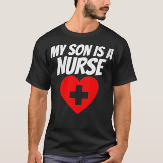 Camiseta Mulheres Orgulhosas Pais De Enfermeira Meu Filho É