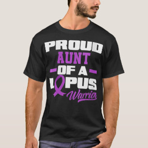 Camiseta Mulheres Orgulhosas Tia De Um Guerreiro Lupus No S