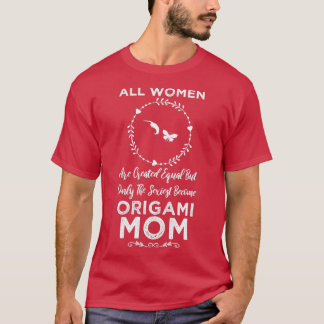 Camiseta Mulheres Origami Mãe Design Engraçada Para Present
