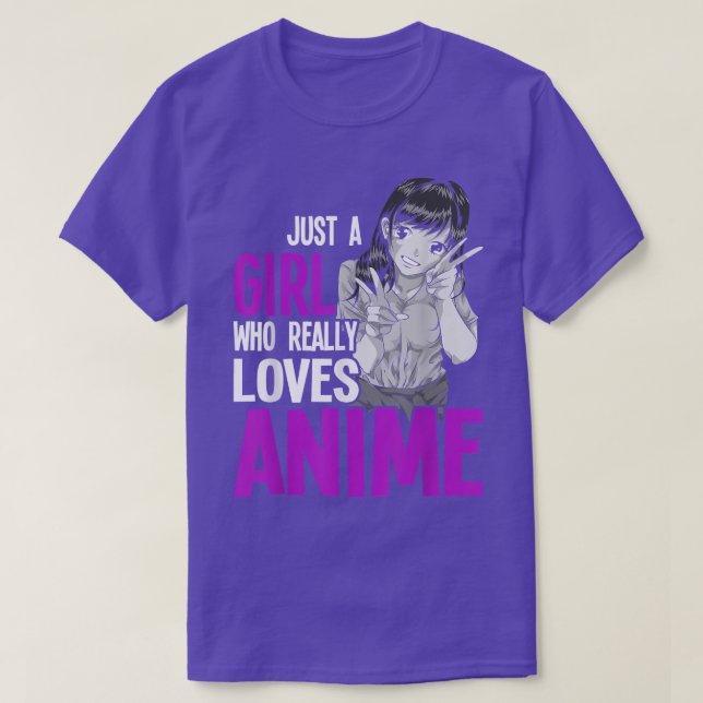 Camiseta Mulheres Otaku Japonesas Apenas Uma Menina Que Rea (Frente do Design)