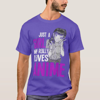Camiseta Mulheres Otaku Japonesas Apenas Uma Menina Que Rea