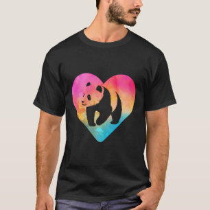 Camiseta Mulheres Ou Meninas Urso Panda Tie Dye Watercolor