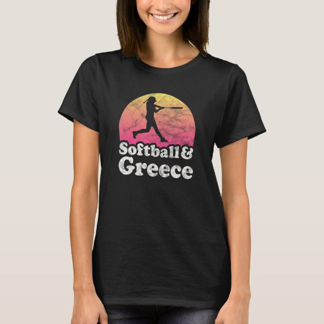 Camiseta Mulheres Ou Raparigas De Softball E Grécias (Frente)