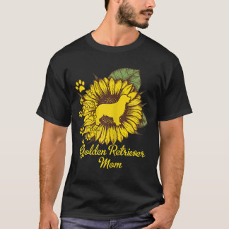 Camiseta Mulheres Ouro de girassol rebitador mãe cão de pat