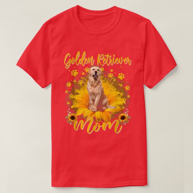 Camiseta Mulheres Ouro de girassol Retriever Mãe Cão Lover  (Frente do Design)