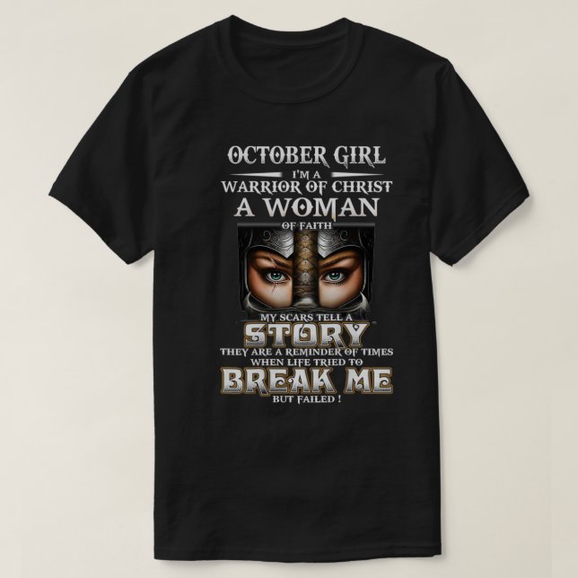 Camiseta Mulheres outubro Menina As minhas cicatrizes conta (Frente do Design)