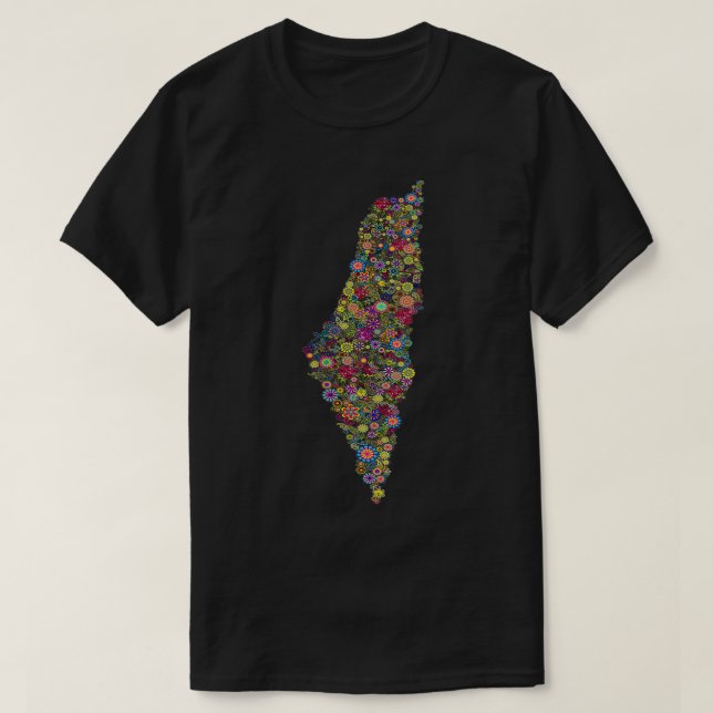 Camiseta Mulheres Palestina flores tee (Frente do Design)