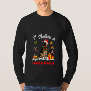 Camiseta Mulheres Papais noeis Engraçados German shepherd C