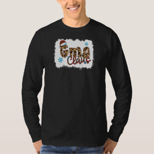 Camiseta Mulheres Papais noeis Gma Claus Snowflake Leopard 