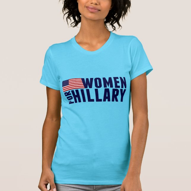 Camiseta Mulheres para o azul de Hillary (Frente)