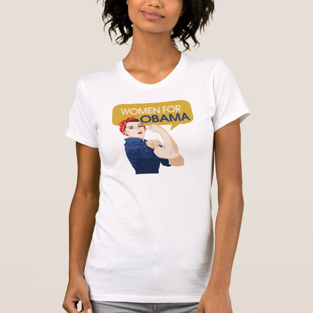 Camiseta Mulheres para Obama Retro (Frente)