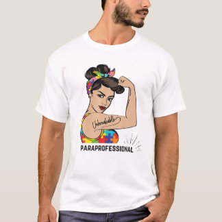 Camiseta Mulheres Paraprofissionais Autismo Professora Obri