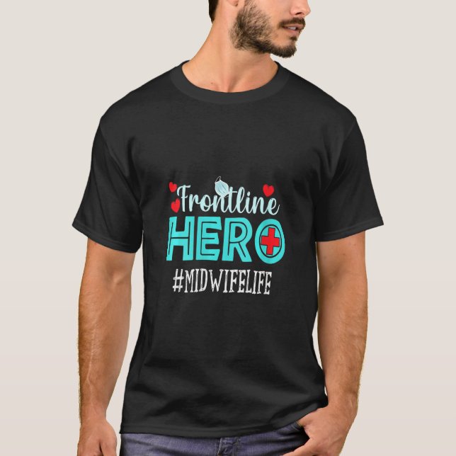 Camiseta Mulheres Parteira Frontline Hero Trabalhadores Ess (Frente)