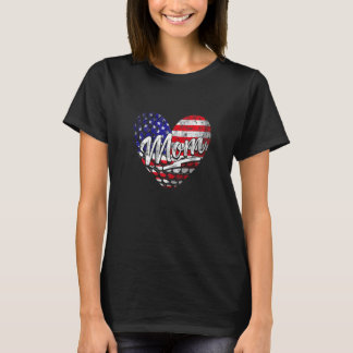 Camiseta Mulheres Patriótica Bandeira Americana Golf Mãe Ma