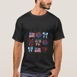 Camiseta Mulheres Patriótico 4 de julho Arcos Coquette USA 