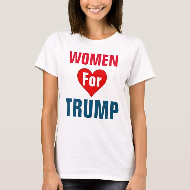 Camiseta Mulheres Pela Trump #WomenForTrump (Frente)