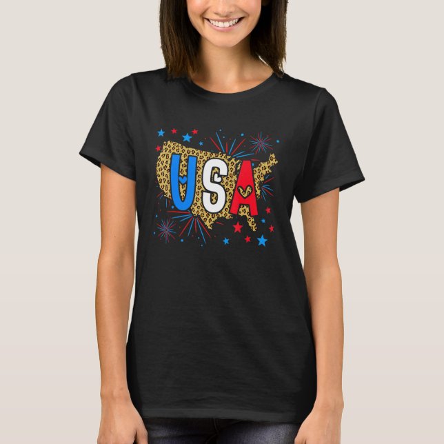 Camiseta Mulheres Perfeitas no Mapa Leopardo Dos Eua (Frente)