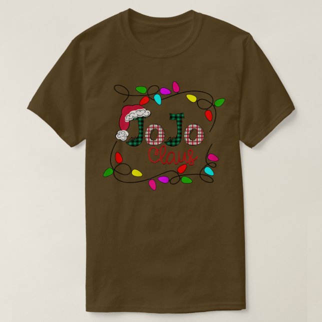 Camiseta Mulheres personalizadas Jojo Claus Xmas Ligh de Na (Frente do Design)
