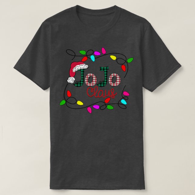 Camiseta Mulheres personalizadas Jojo Claus Xmas Ligh de Na (Frente do Design)