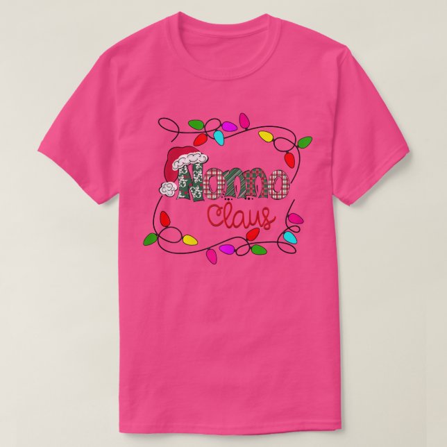 Camiseta Mulheres Personalizadas Natal Não Claus Xmas Lig (Frente do Design)