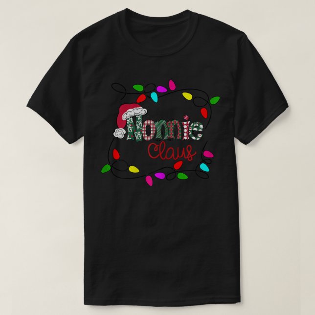 Camiseta Mulheres Personalizadas Natal Nonnie Claus Xmas Li (Frente do Design)