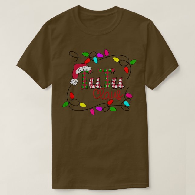 Camiseta Mulheres personalizadas Tutu Claus Xmas Ligh de Na (Frente do Design)