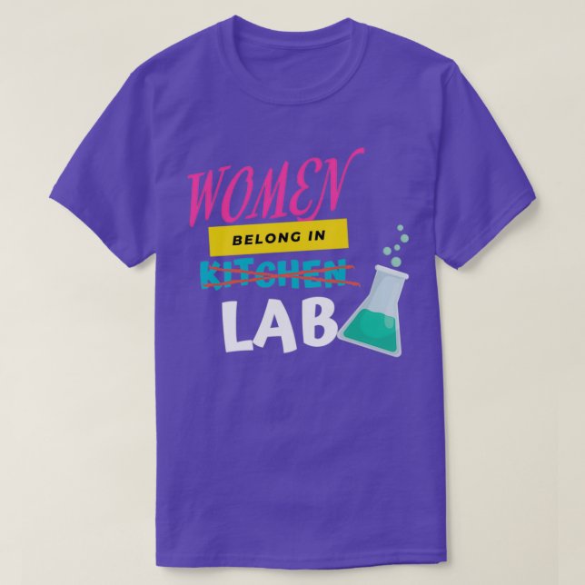 Camiseta Mulheres Pertencem Ao Laboratório (Frente do Design)