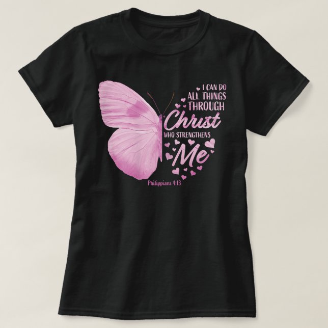 Camiseta Mulheres Philippians 413 Bíblias Cristãs Verse Gif (Frente do Design)