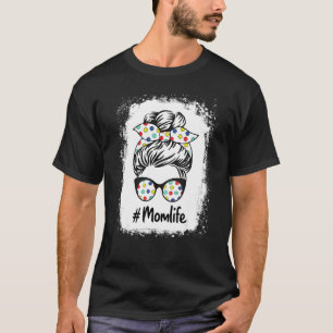Camiseta Mulheres Pickleball Mãe Vida Mensageira Bun Óculos