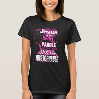 Camiseta Mulheres Pickleball Paddle e Jesus dizendo