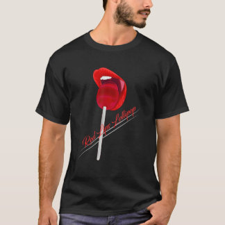 Camiseta Mulheres Pirulito Lábios Vermelhos Lolipop Lábios 