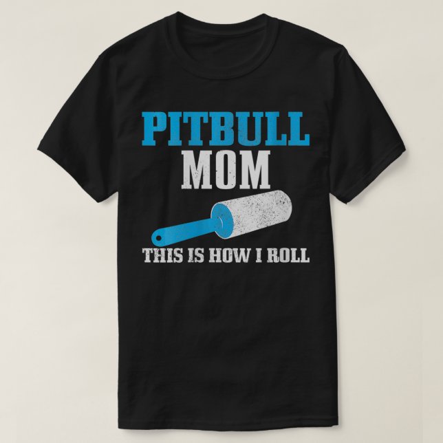 Camiseta Mulheres Pitbull Mãe Cabelo Cachorro Engraçado Pit (Frente do Design)
