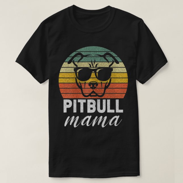 Camiseta Mulheres Pitbull Mama Cachorro Amor Pitbull Legal (Frente do Design)