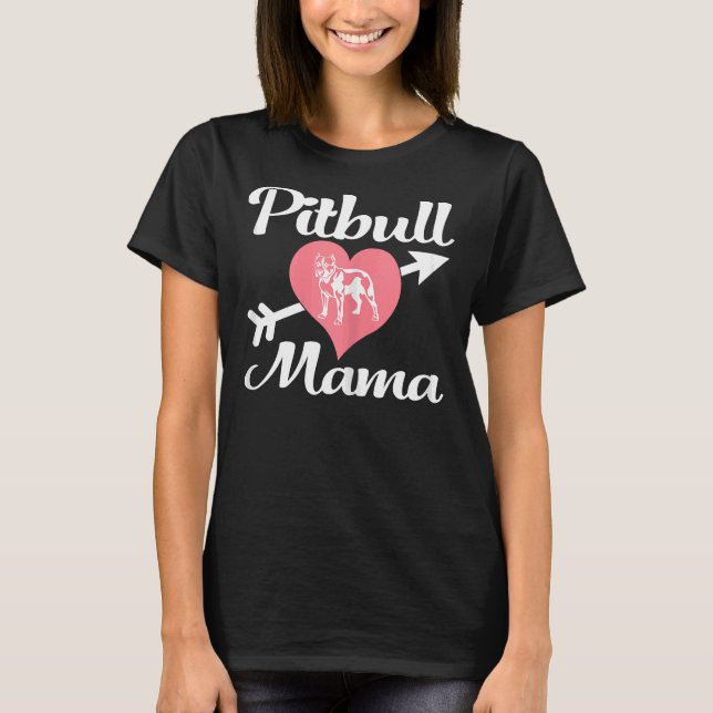 Camiseta Mulheres Pitbull Mama Touro Touro Touro Proprietár (Frente)
